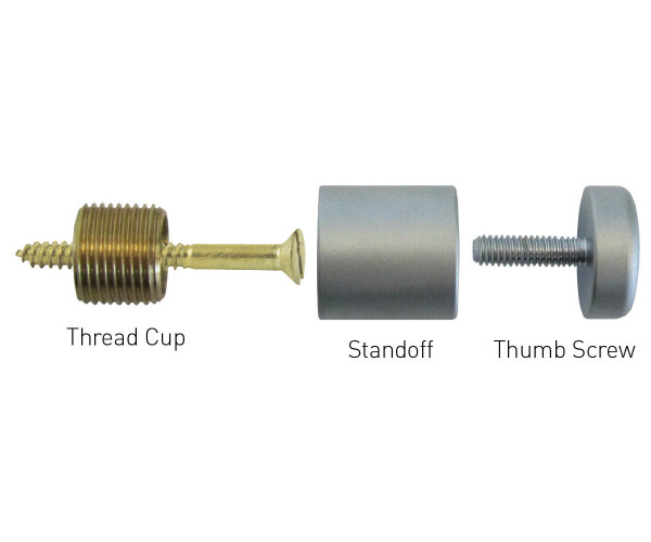 maximounts original 16mm - satin chrome, mmbor, standoffs