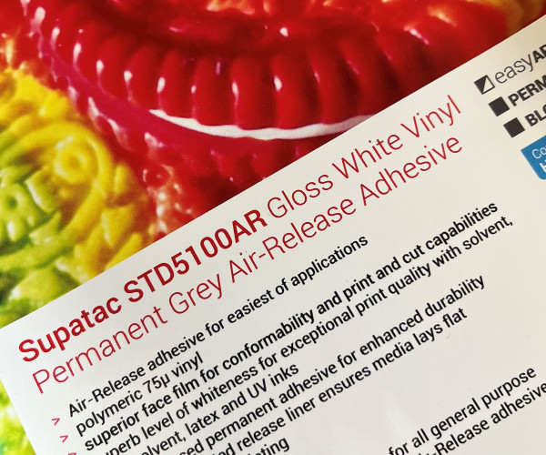 supatac std5100ar gloss white vinyl permanent grey air-release adhesive polymeric vinyl, std5100ar, polymeric vinyl
